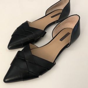 BCBG Black Leather Flats